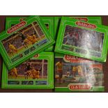 Collection of Subbuteo games including a club edition, each box has a different set of teams with