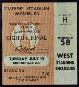 1966 World Cup match ticket Mexico v Uruguay at Wembley 19 July 1966. Worth a view.