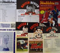 Manchester United FA Youth Cup football programmes to include homes v 1985/86 Coventry City (s/f),