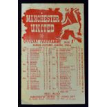 1945/1946 Manchester Utd v Manchester City Lancs Cup semi-final football programme at Maine Road 1st