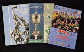 Twickenham Rugby Programme Trio (3): RFU Pilkington Cup Final 1996, Bath v Leicester; the Army v the