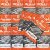 Season 1955/1956 Arsenal home football programmes to include Aston Villa (FAC), Luton Town (4