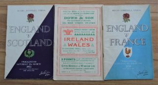 1953 5 Nations Trio of Rugby Programmes (3): In good or very good condition, the St Helen’s, Swansea