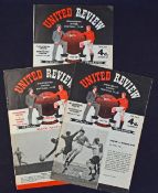 Manchester United home football programmes 1957/58 Ipswich Town (FAC), Wolverhampton Wanderers,