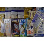 Selection of Leeds United Football Programmes and Tickets includes European home matches late