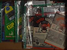 Manchester United programmes from 1958 onwards to include homes & big match issues; 1990’s finals,