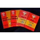 Wales v Australia Rugby Programmes (4): issues at Cardiff from 1966 (Worn, B John & Gerald Davies