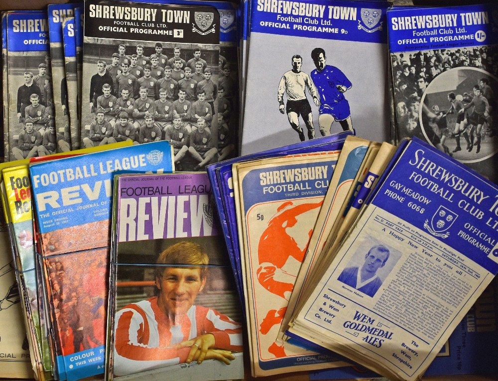 Collection of Shrewsbury Town home programmes from 1960 to late 1970’s plus a few aways. Also