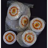 Multiple pack of Manchester United embroidered sew on badges featuring the red devil emblem to the