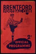 1938/1939 Brentford v Manchester Utd Div. 1 league football programme at Griffin Park 17 December