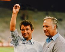 Signed Colour photograph (print) of Brian Clough & Peter Taylor with the ink signature of Brian