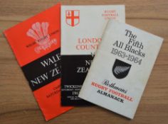 1963-4 New Zealand All Blacks UK Tour items (3): Programmes from the tourists’ game v London
