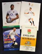 England v Australia Rugby Programmes (4): Lovely clean issues from the Autumn Twickers clashes of