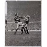 Football Press photograph (stamped county press) b&w 8” x 9 ¾”, 1971/72 showing Stuart Boam and