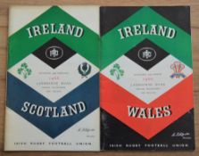 1966 5 Nations Duo of Rugby Programmes (2): Excellent substantial Lansdowne Road, Dublin issues