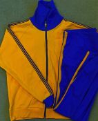 1976 Cape Town City Football Training Tracksuit in blue and yellow, with ‘Cape Town City’ to the