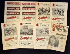 1953/54 New Zealand Domestic Rugby Programmes (8): One signed by All Black skipper, backrower and