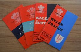 1962/4/6 Five Nations Wales Home Rugby Programmes (4): All in very good condition, the Cardiff