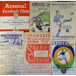 1950/1951 Manchester Utd football programme aways at Huddersfield Town, Stoke City, Birmingham