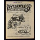 1943/1944 War League West Bromwich Albion v Walsall football programme 8 April 1944 Midland Cup