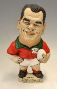 Welsh Rugby Ceramic Grogg Figure, approx 12” high, Ieuan Evans