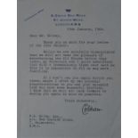 1963-4 NZ All Blacks UK Rugby Tour Letter from Lord Cobham: Single sheet on embossed headed paper