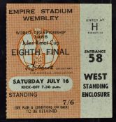 1966 World Cup match ticket England v Mexico at Wembley 16 July 1966. Worth a view.