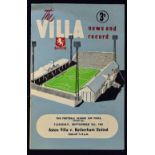 1960/1961 Aston Villa v Rotherham Utd Football League Cup Final (second leg) football programme at