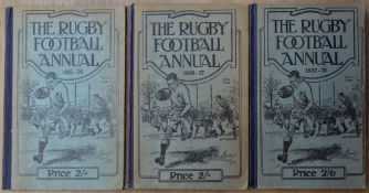 Rugby Football Annual editions for 1935-6, 1936-7 and 1937-8 (3): Missing just the immediate pre-war