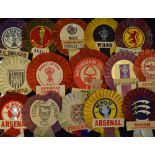 Selection of Football Rosettes to include 1978 FC Bruge European Cup Final, World Cup Brazil, 1973