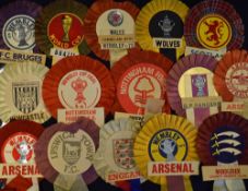 Selection of Football Rosettes to include 1978 FC Bruge European Cup Final, World Cup Brazil, 1973