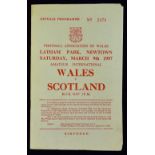 1956/57 Wales V Scotland Amateur International Football Programme dated 9 Mar at Latham Park,