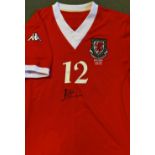 2006 Rob Edwards Signed Wales International Football Shirt with ‘Bulgaria 15-08-2006’ below badge,