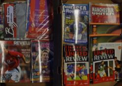 Collection of Manchester Utd football programmes 2001/2002 (20) homes, (28) aways including