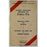 1948 FA Cup Final official Manchester United itinerary for the tour party to London; scarce item.