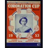 1953 Coronation Cup football programme Rangers v Manchester Utd + Aberdeen v Newcastle Utd joint