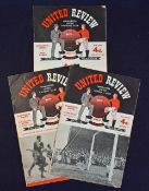 Manchester United home football programmes 1956/57 Aston Villa, Atletico Bilbao, Real Madrid (