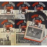 1951/1952 Manchester United home foot ball programme collection to include Charlton Athletic,