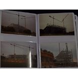 Album of photographs depicting Old Trafford football ground in various stages of demolition/