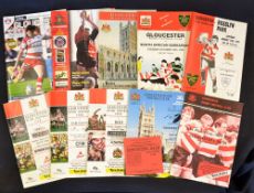 Gloucester Rugby Programme Selection (10): Homes v Bath 1985, 1989 with tkt (both Cup), 1989, 1996