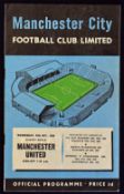 1956 Charity Shield football programme Manchester City v Manchester Utd 24 October 1956 at Maine