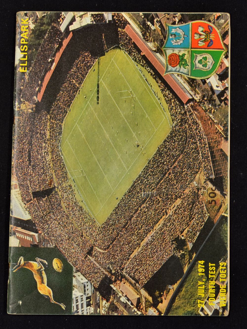 1974 British Lions in South Africa Rugby Test Programme: Scarce 60 pp issue with famous colour