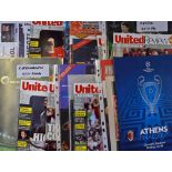 2006/2007 Manchester Utd Champions League football programmes AC Milan (h) & (a) + souvenir, AS Roma