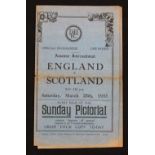 1933 England v Scotland amateur international football programme 25 March 1933 at Dulwich Hamlet.