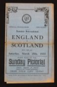 1933 England v Scotland amateur international football programme 25 March 1933 at Dulwich Hamlet.