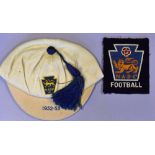1952/53 National Association of Boys’ Clubs International Football Cap and Blazer Badge belonging to