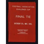 1963 FA Cup Final Manchester United official party itinerary 24th to 26th May to Wembley. Good.