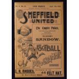 1900/1901 Sheffield United v St. Bernard’s (Edinburgh) friendly football programme 8 April 1901 at