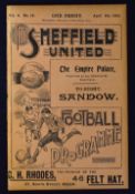 1900/1901 Sheffield United v St. Bernard’s (Edinburgh) friendly football programme 8 April 1901 at