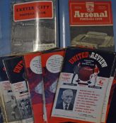 1960/1961 Manchester Utd home football programmes with homes and various away football programmes (